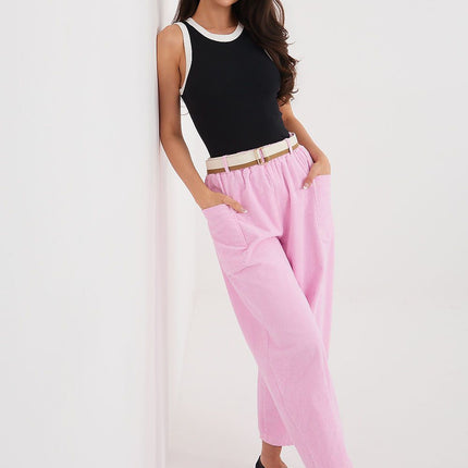 Rue Paris Professional Corduroy Trousers with Stretch & Pockets