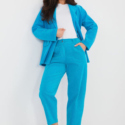 Rue Paris Professional Corduroy Trousers with Stretch and Tailored Fit