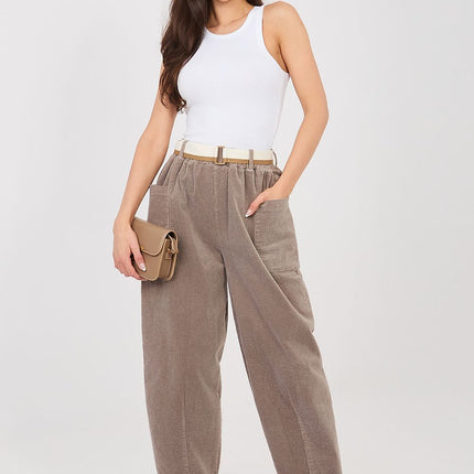 Rue Paris Professional Corduroy Trousers with Stretch & Pockets