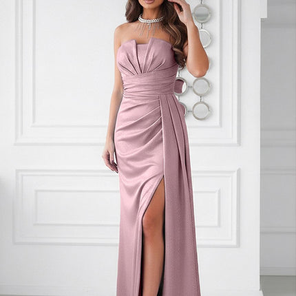 Bicotone Elegant Long Dress with Pockets and Adjustable Straps