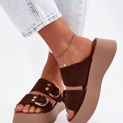 Step in Style Women's Platform Sandals with Cushioned Insole and Adjus