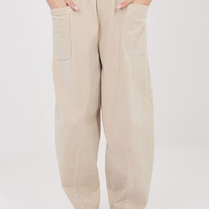 Rue Paris Professional Corduroy Trousers with Stretch & Pockets