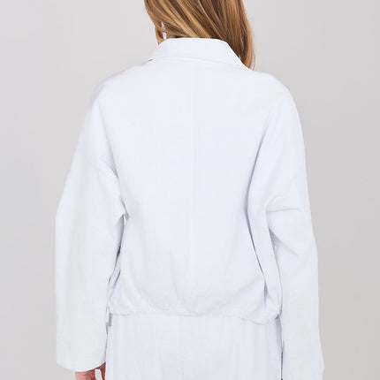 Rue Paris Women's Corduroy Jacket with Pockets and Button Closure