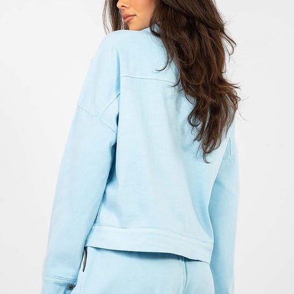 Casual Women's Denim Jacket Button Up With Classic Collar Long Sleeves - Très Elite