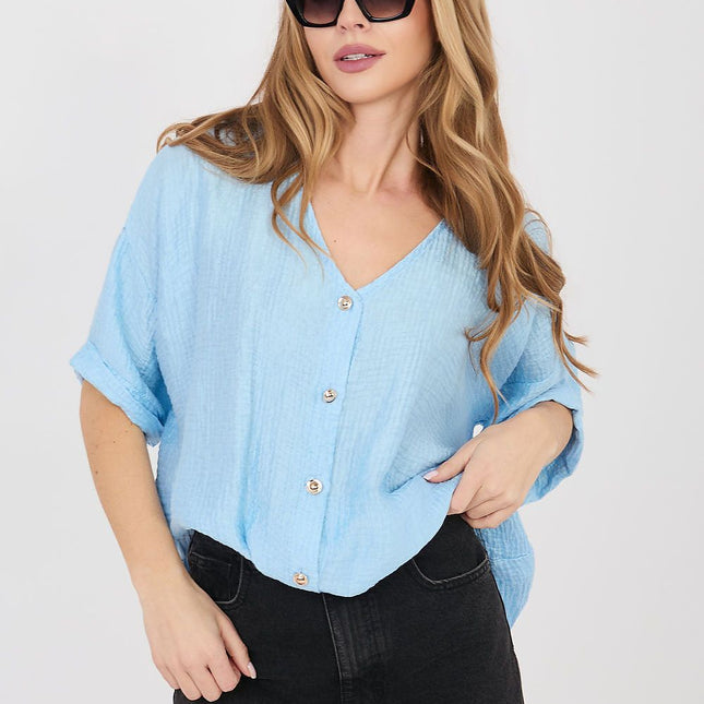 Italy Moda Professional Short Sleeve Shirt - Breathable Cotton Blend