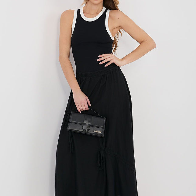 Italy Moda Elegant Long Skirt with Pleated Design and Comfortable Fit