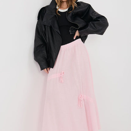 Italy Moda Elegant Long Skirt with Pleated Design and Comfortable Fit