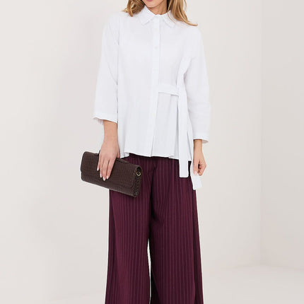 Rue Paris Professional Long Sleeve Shirt with Soft Fabric & Tailored F