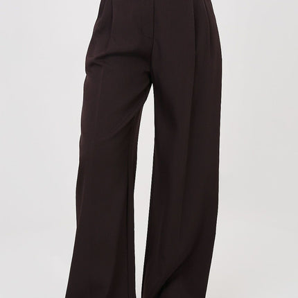 Rue Paris Women's Professional Trousers with Stretch Fabric and Pocket