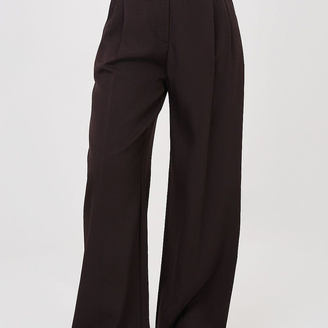 Rue Paris Women's Professional Trousers with Stretch Fabric and Pocket