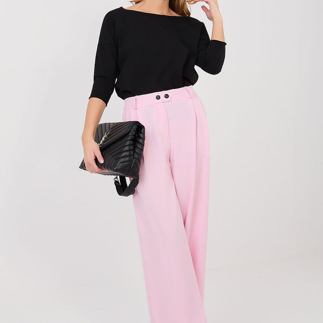 Rue Paris Women's Professional Trousers with Stretch Fabric & Pockets