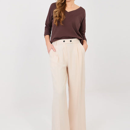 Rue Paris Women's Professional Trousers with Tailored Fit and Pockets