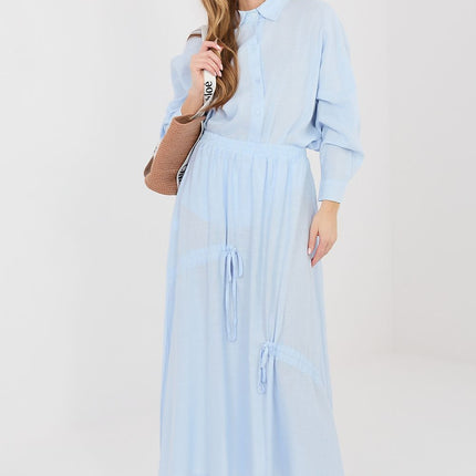 Italy Moda Elegant Long Skirt with Pleated Design and Comfortable Fit