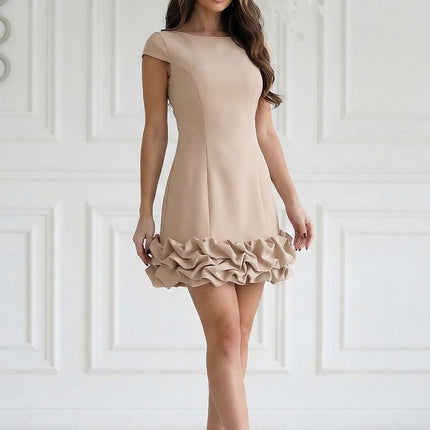 Bicotone Elegant Cocktail Dress with Lace Details and Flattering Fit