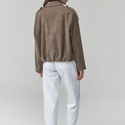 Makadamia Women's Corduroy Jacket with Pockets and Button Closure