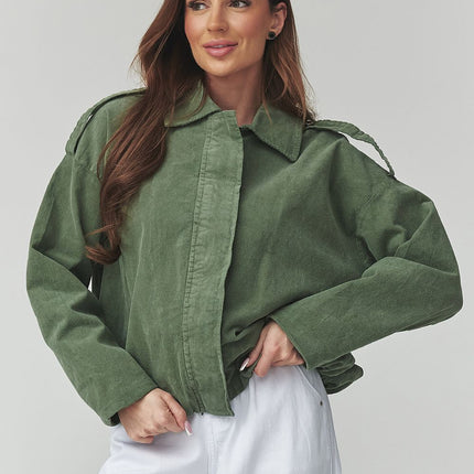 Makadamia Women's Corduroy Jacket with Pockets and Button Closure