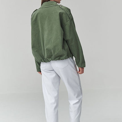 Makadamia Women's Corduroy Jacket with Pockets and Button Closure