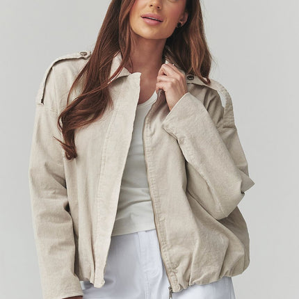 Makadamia Women's Corduroy Jacket with Pockets and Button Closure