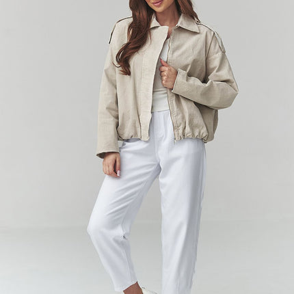 Makadamia Women's Corduroy Jacket with Pockets and Button Closure