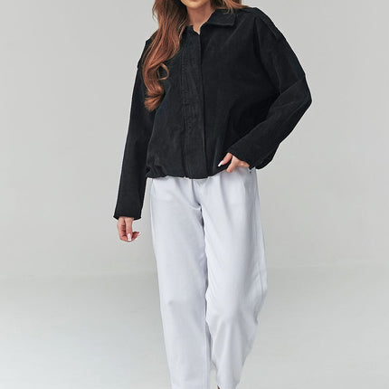 Makadamia Women's Corduroy Jacket with Pockets and Button Closure