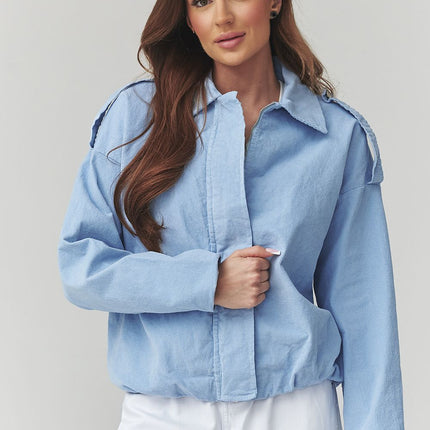 Makadamia Women's Corduroy Jacket with Pockets and Button Closure