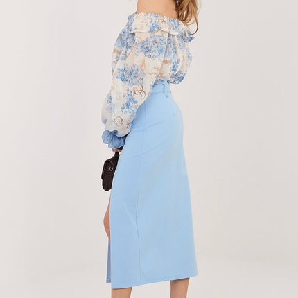 Rue Paris Women's Professional A-Line Skirt with Pockets and Belt