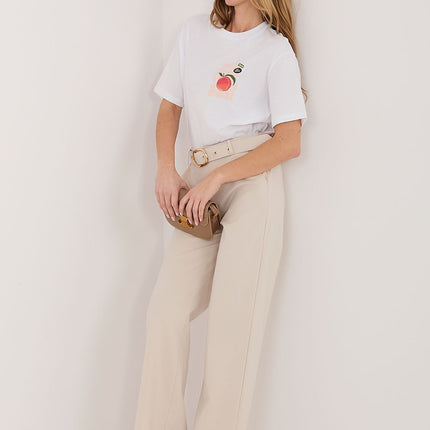 Rue Paris Women's Professional Trousers with Stretch and Pockets