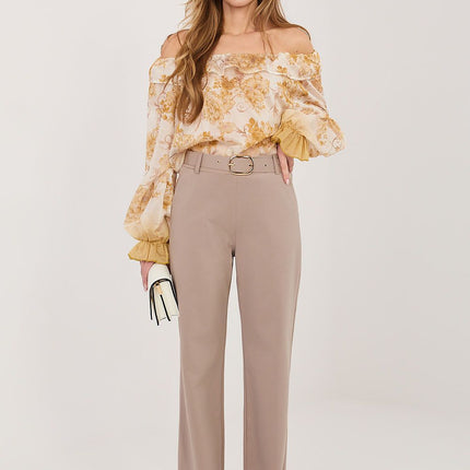 Rue Paris Women's Professional Trousers with Stretch and Pockets