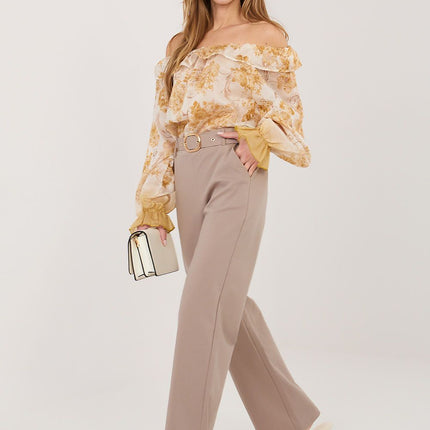 Rue Paris Women's Professional Trousers with Stretch and Pockets