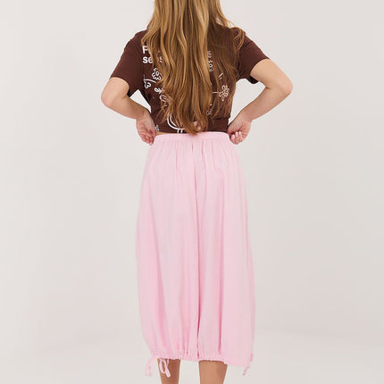 Rue Paris Women's Professional Midi Skirt with Pockets and Belted Wais