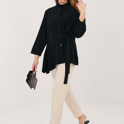 Rue Paris Professional Long Sleeve Shirt with Soft Fabric & Tailored F