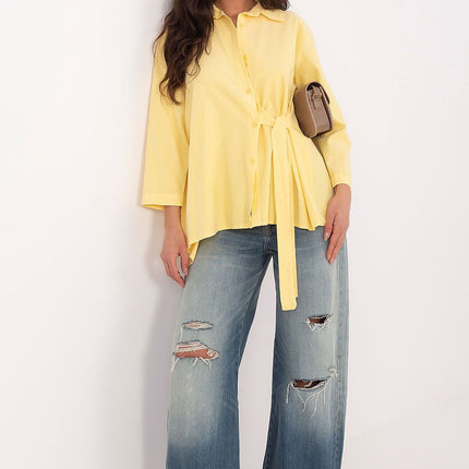 Rue Paris Professional Long Sleeve Shirt with Soft Fabric & Tailored F