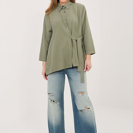 Rue Paris Professional Long Sleeve Shirt with Soft Fabric & Tailored F