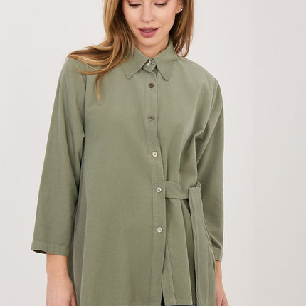 Rue Paris Professional Long Sleeve Shirt with Soft Fabric & Tailored F