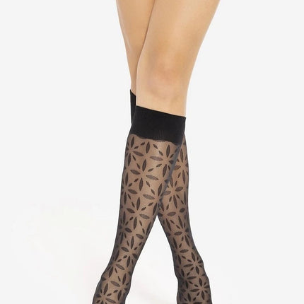 Patterned Knee High Socks 20 DEN Semi-Matte – Elegant Comfort Fit - Très Elite