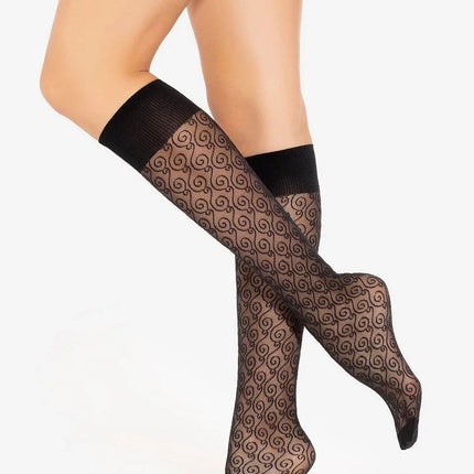 Patterned Knee High Socks 20 DEN Semi-Matte – Elegant Comfort Fit - Très Elite