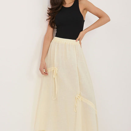 Italy Moda Elegant Long Skirt with Pleated Design and Comfortable Fit