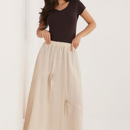 Italy Moda Elegant Long Skirt with Pleated Design and Comfortable Fit