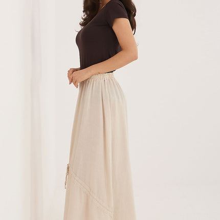 Italy Moda Elegant Long Skirt with Pleated Design and Comfortable Fit