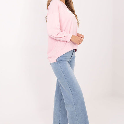 Rue Paris Classic Fit Sweatshirt with Soft Fleece Lining & Ribbed Cuff