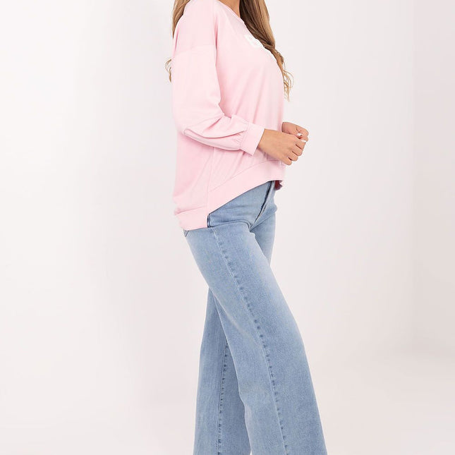 Rue Paris Classic Fit Sweatshirt with Soft Fleece Lining & Ribbed Cuff