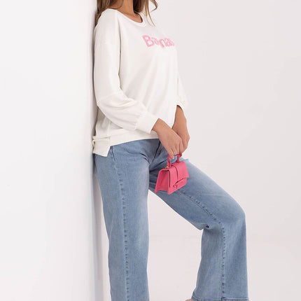 Rue Paris Classic Fit Sweatshirt with Soft Fleece Lining & Ribbed Cuff
