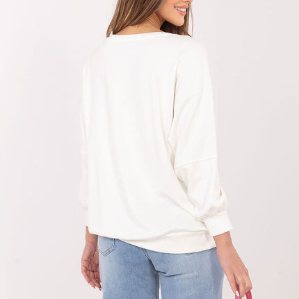 Rue Paris Classic Fit Sweatshirt with Soft Fleece Lining & Ribbed Cuff