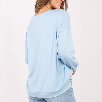 Rue Paris Classic Fit Sweatshirt with Soft Fleece Lining & Ribbed Cuff