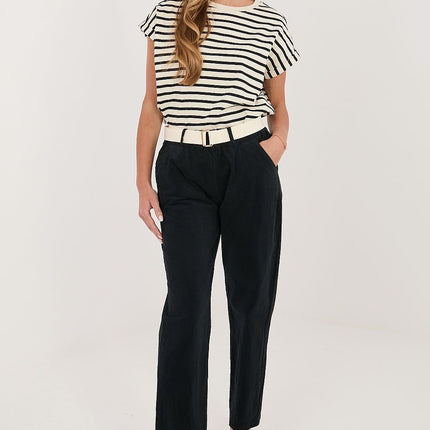 Italy Moda Professional Corduroy Trousers with Stretch Fit & Pockets