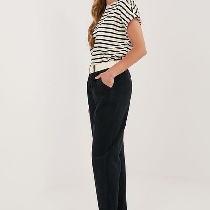 Italy Moda Professional Corduroy Trousers with Stretch Fit & Pockets