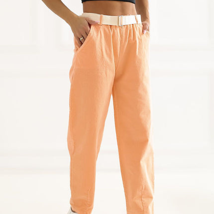 Italy Moda Professional Corduroy Trousers with Stretch Fit & Pockets