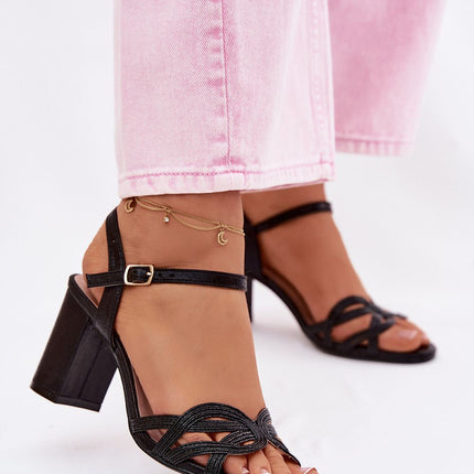 Step in Style Women's Heel Sandals with Cushioned Footbed & Elegant De