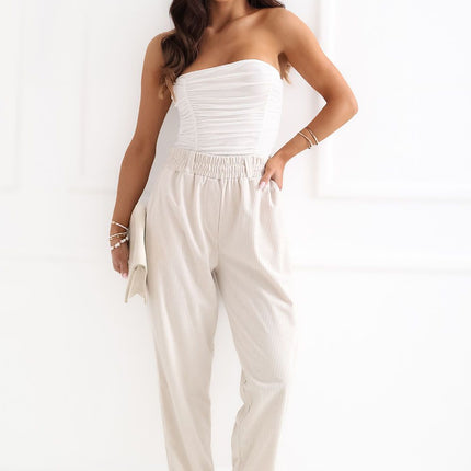 Rue Paris Women's Corduroy Trousers - Tailored Fit, Soft Fabric