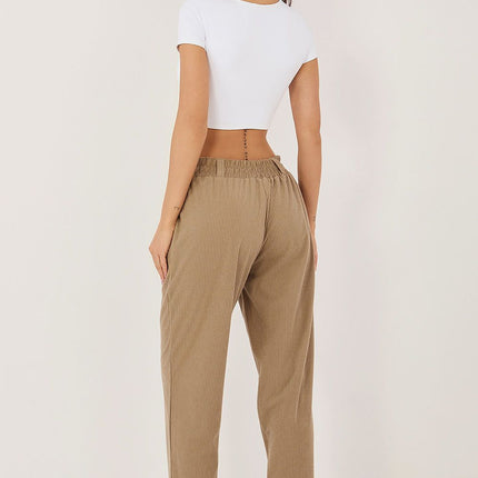 Rue Paris Women's Corduroy Trousers - Tailored Fit, Soft Fabric